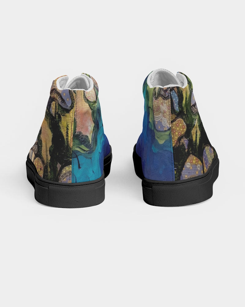 Mushrooms are Magic! Men's Hightop Canvas Shoe - Black