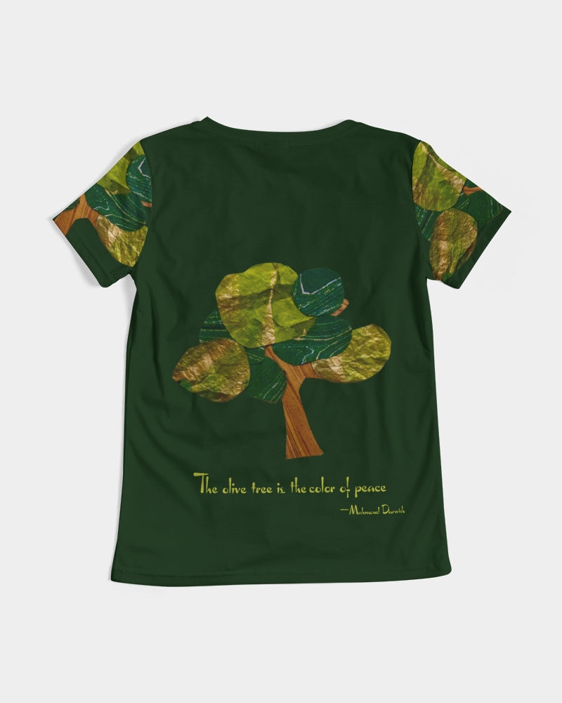 The Olive Tree is the Color of Peace T shirt Women's All-Over Print V-Neck Tee