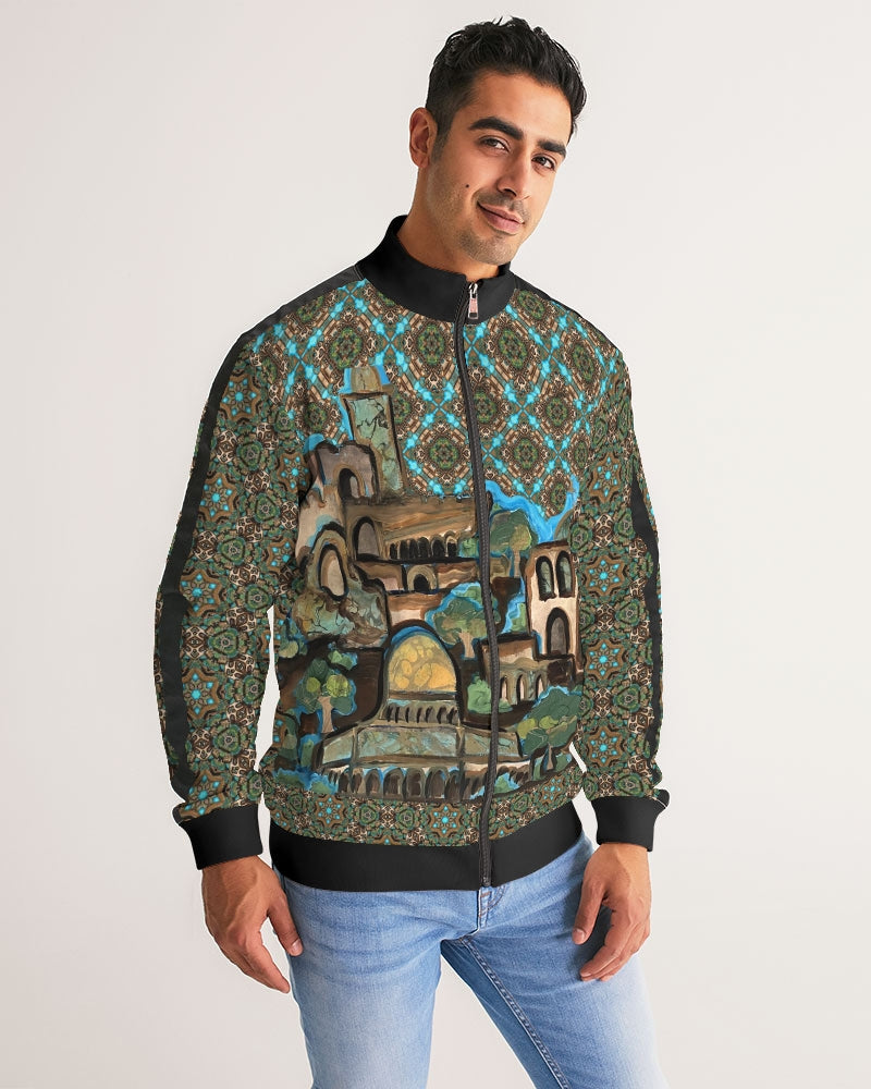 Prayers for Peace Men's All-Over Print Stripe Sleeve Track Jacket