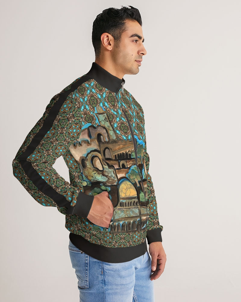 Prayers for Peace Men's All-Over Print Stripe Sleeve Track Jacket