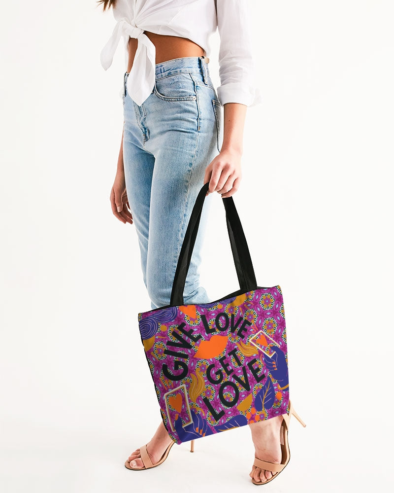 Give Love Canvas Zip Tote