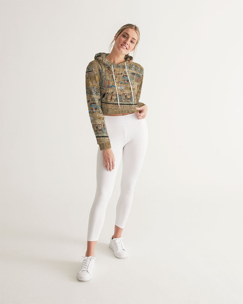 Walk like an Egyptian Women's All-Over Print Cropped Hoodie