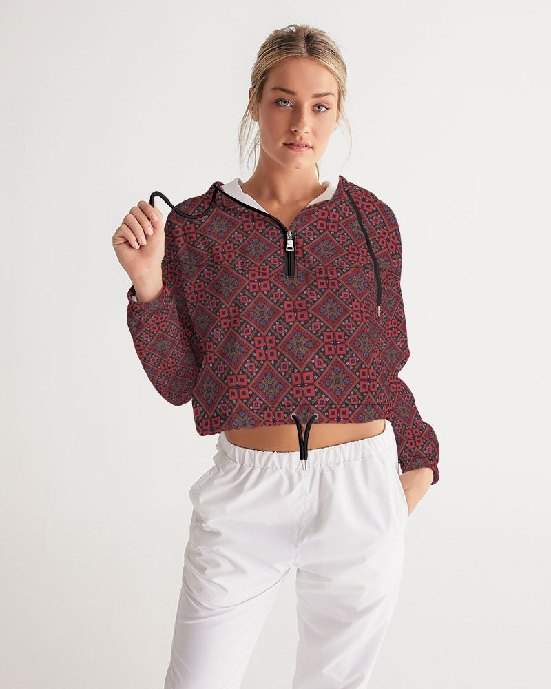 Palestinian @ Heart Women's All-Over Print Cropped Windbreaker