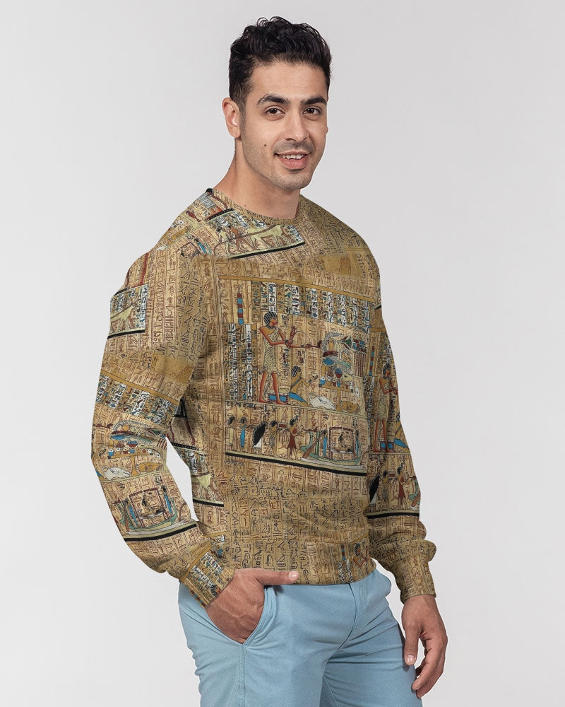 Walk like an Egyptian Men's All-Over Print Classic French Terry Crewneck Pullover