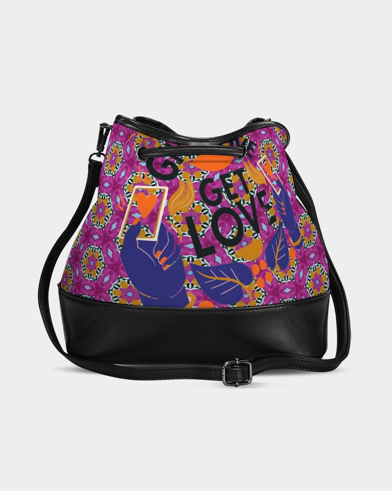 Give Love Mini Drawstring Bucket Bag