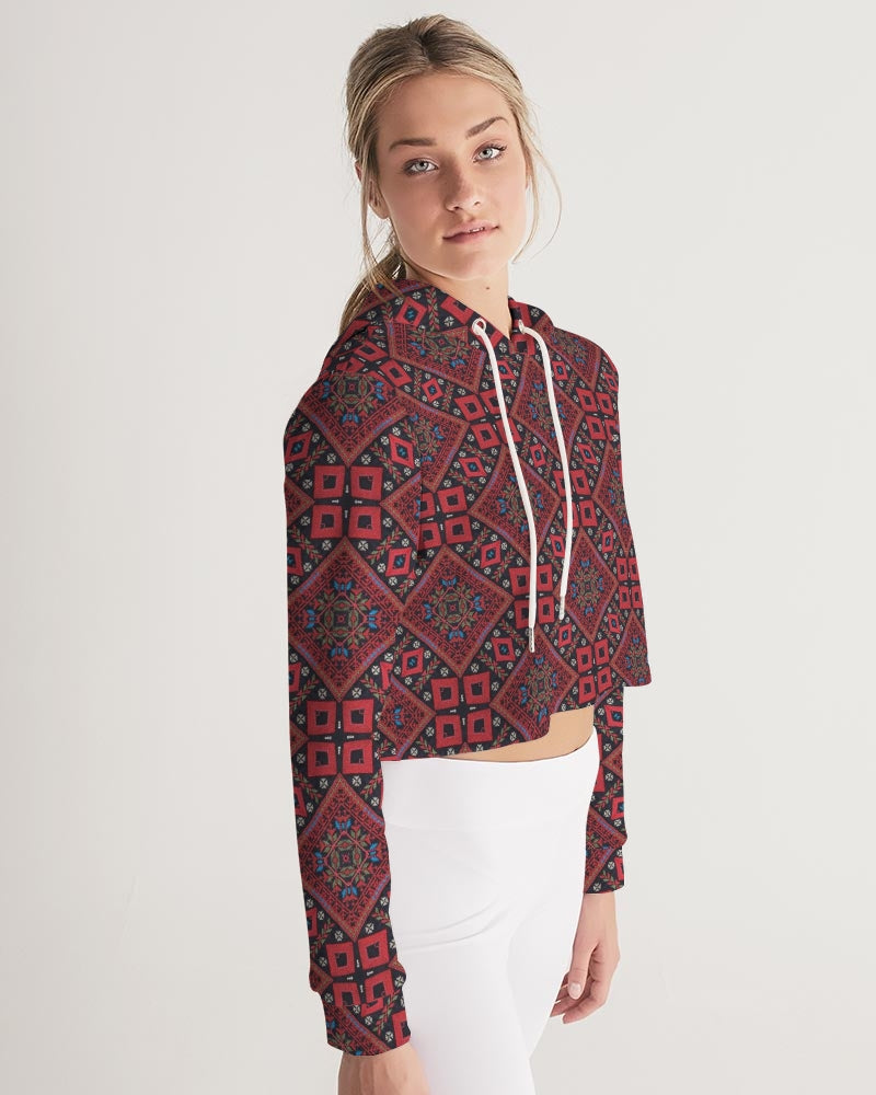 Palestinian @ Heart Women's All-Over Print Cropped Hoodie