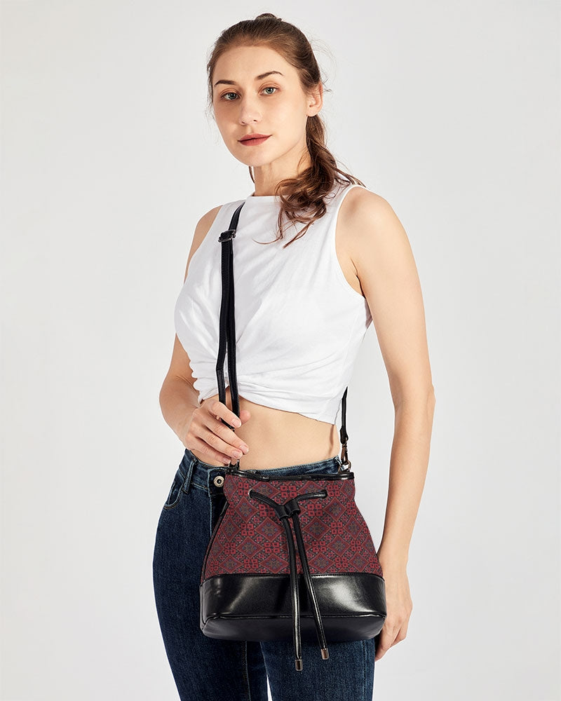 Palestinian @ Heart Mini Drawstring Bucket Bag
