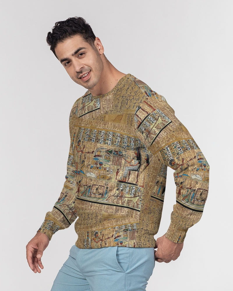 Walk like an Egyptian Men's All-Over Print Classic French Terry Crewneck Pullover