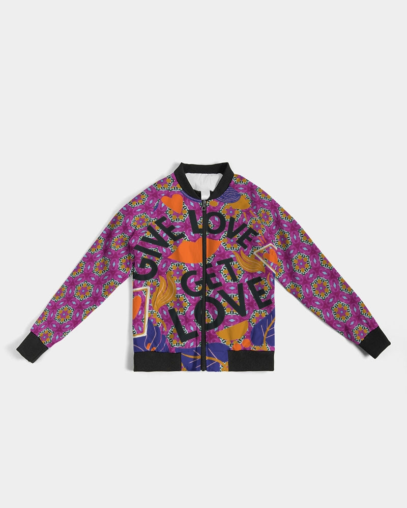 Give Love Women's All-Over Print Bomber Jacket