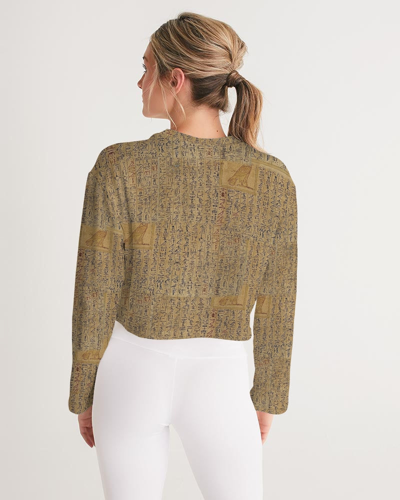 Walk like an Egyptian Women's All-Over Print Cropped Sweatshirt