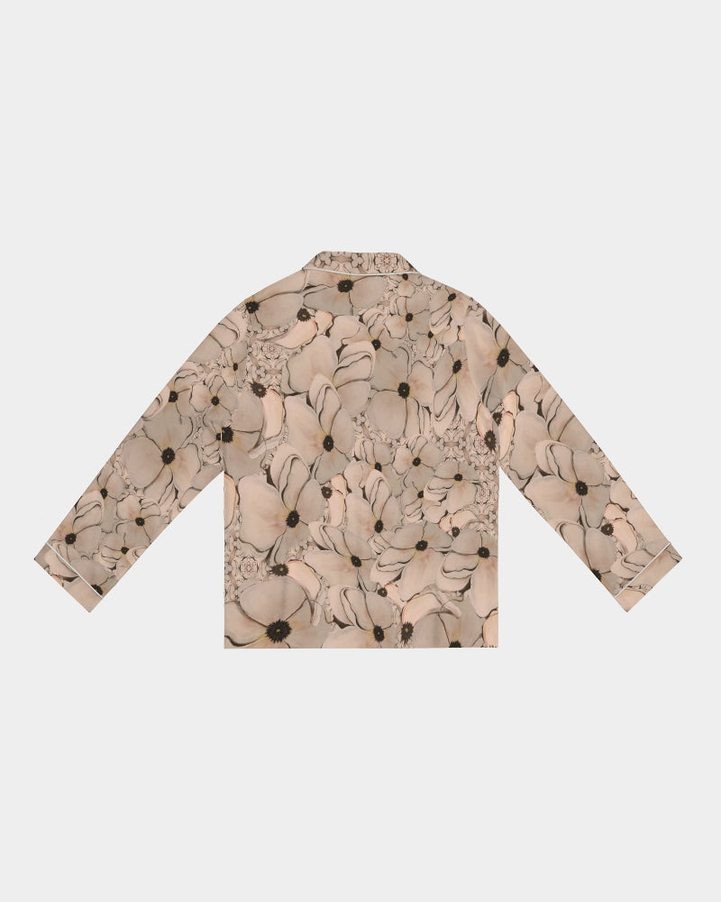 Blossoms Women's Satin Long Sleeve Pajama Top