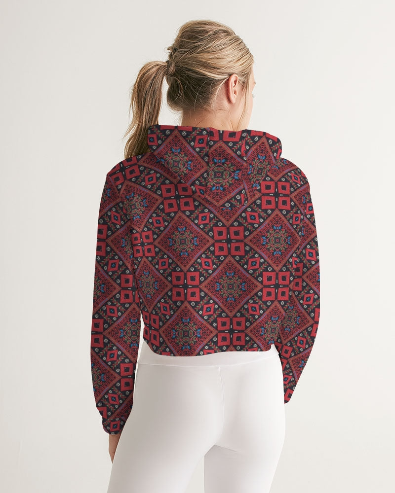 Palestinian @ Heart Women's All-Over Print Cropped Hoodie