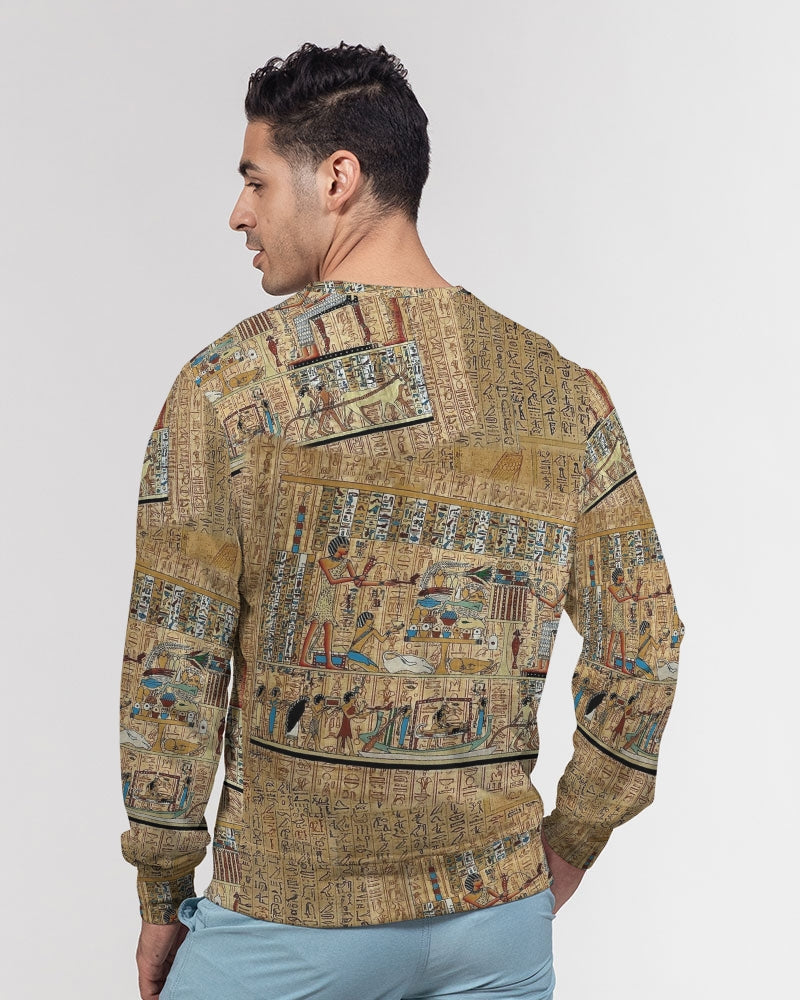 Walk like an Egyptian Men's All-Over Print Classic French Terry Crewneck Pullover