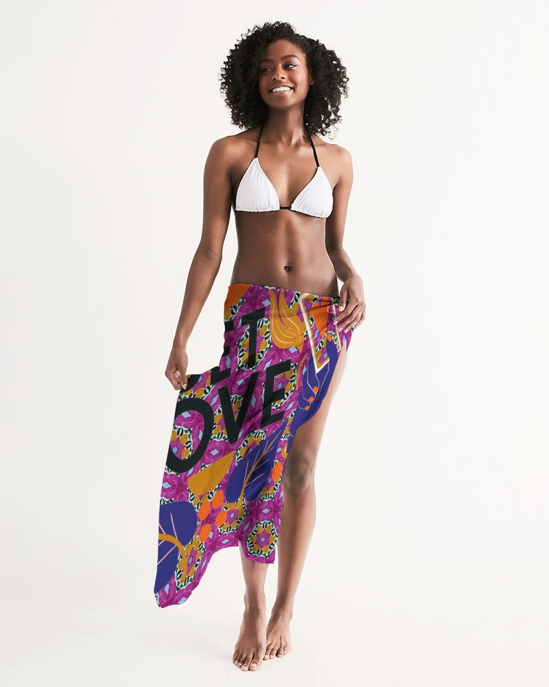 Give Love All-Over Print Swim Cover Up