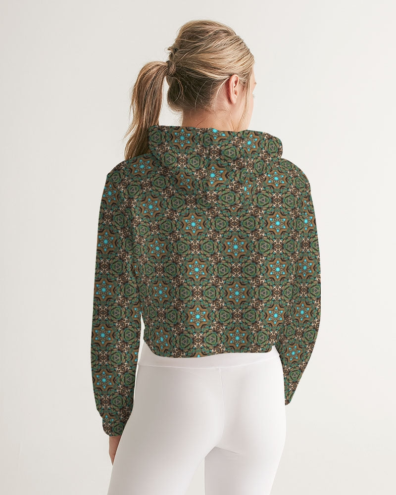 Prayers for Peace Women's All-Over Print Cropped Hoodie