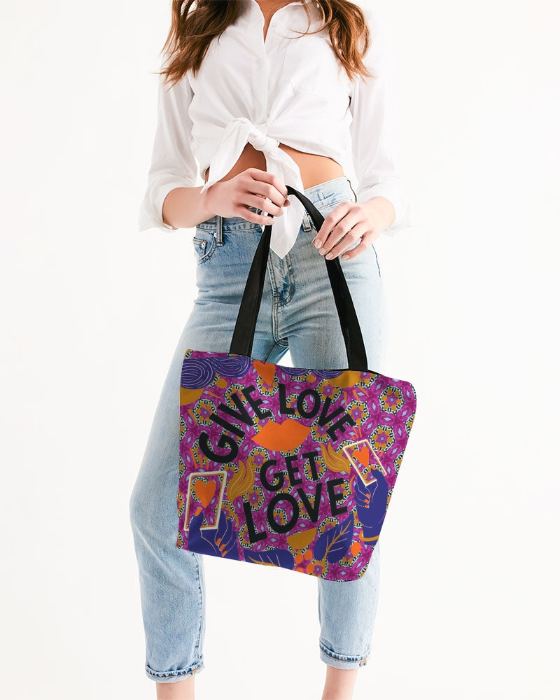 Give Love Canvas Zip Tote