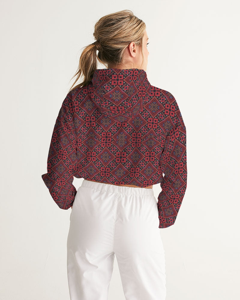 Palestinian @ Heart Women's All-Over Print Cropped Windbreaker