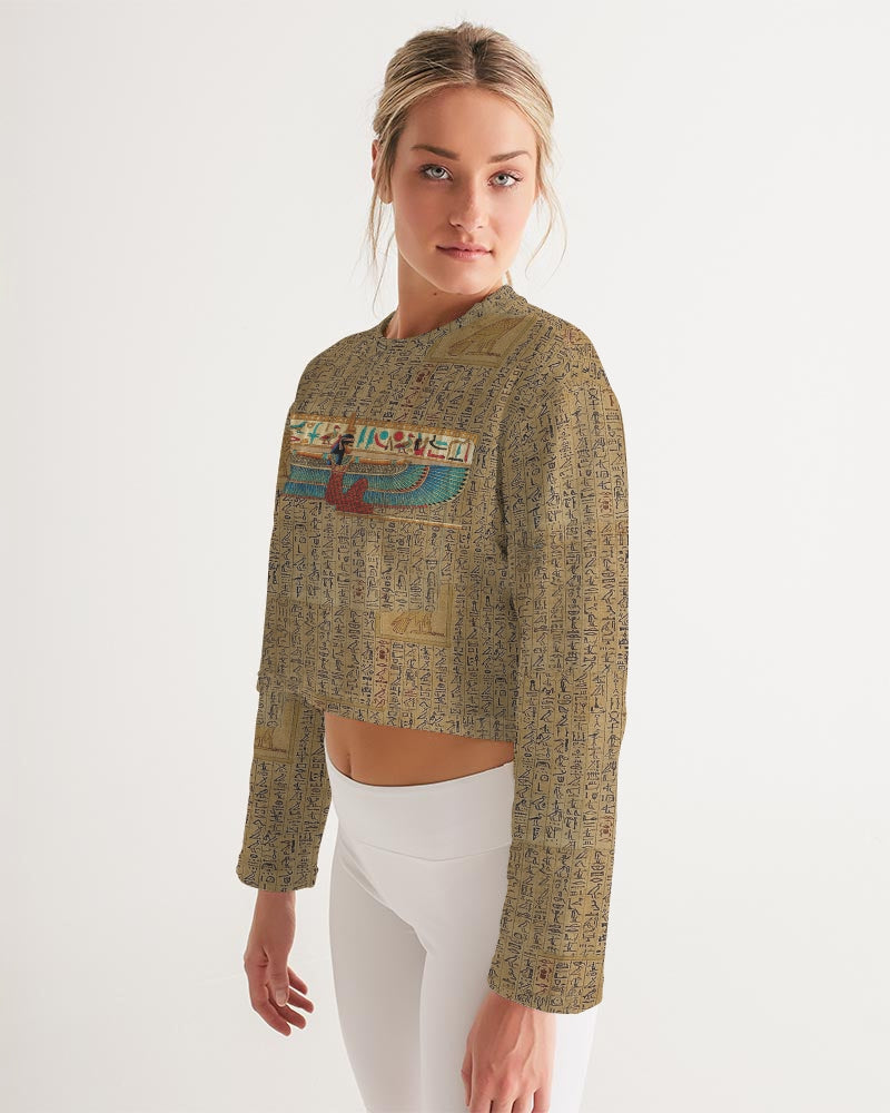 Walk like an Egyptian Women's All-Over Print Cropped Sweatshirt