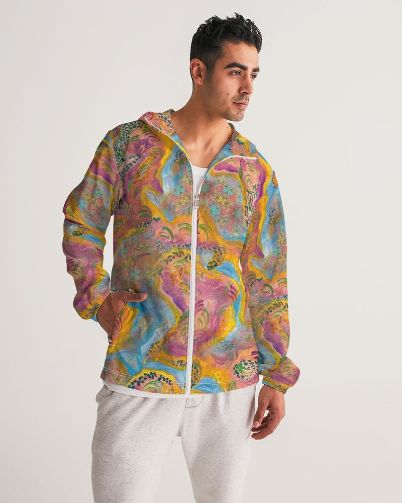 Around the world Men's All-Over Print Windbreaker