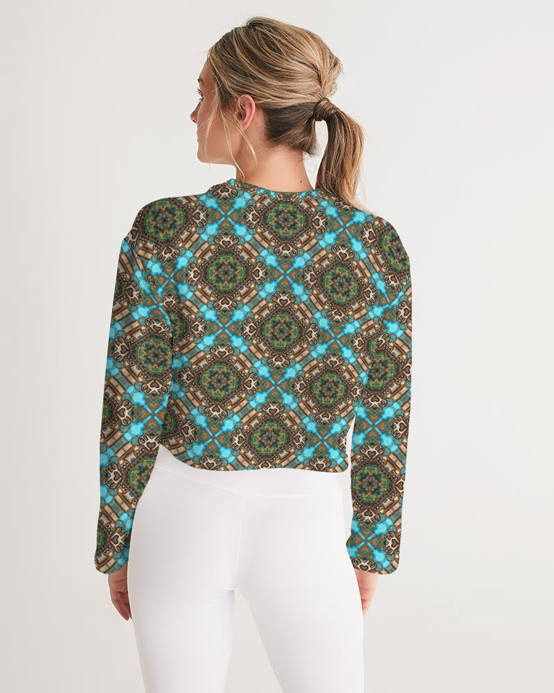 Prayers for Peace Women's All-Over Print Cropped Sweatshirt