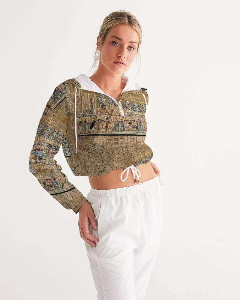 Walk like an Egyptian Women's All-Over Print Cropped Windbreaker