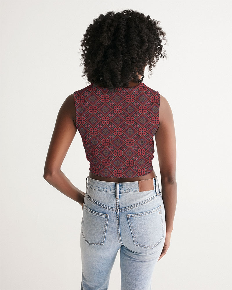 Palestinian @ Heart Women's All-Over Print Twist-Front Tank