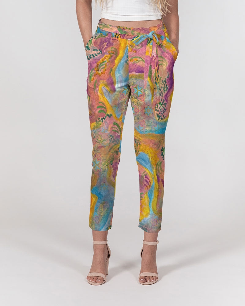 Around the world Women's Belted Tapered Pants
