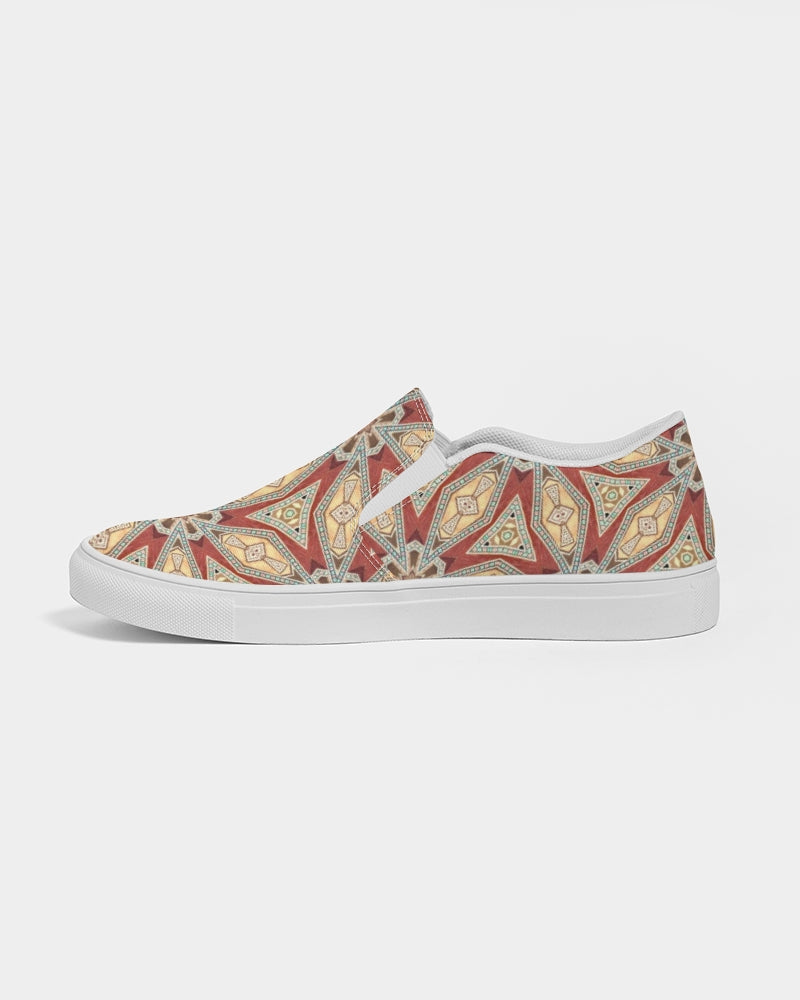 Red Geometric Stars Women's Slip-On Canvas Shoe
