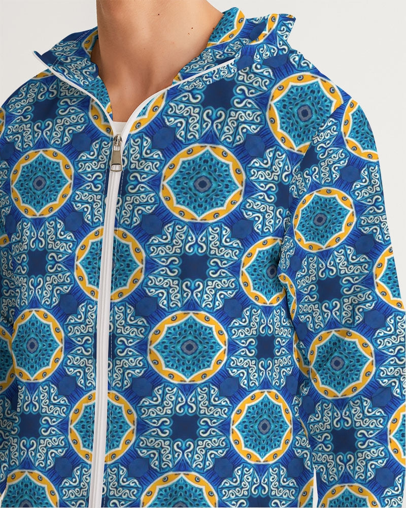 Blue Mosaic Men's Windbreaker