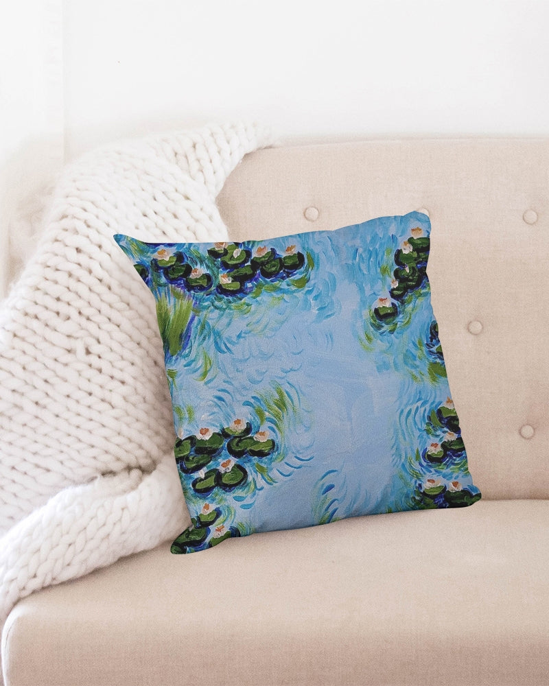 Water Lillies Throw Pillow Case 18"x18"