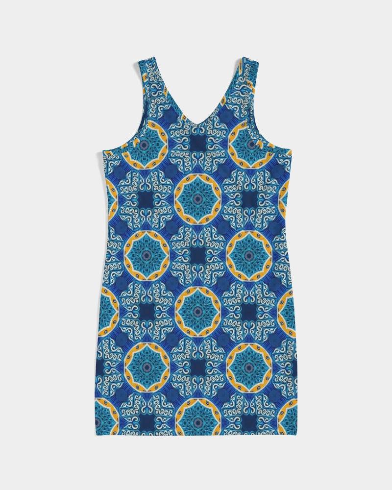 Blue Mosaic Women's Rib Knit V Neck Mini Dress