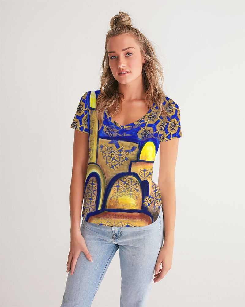 Jerusalem Evening Women's V-Neck Tee