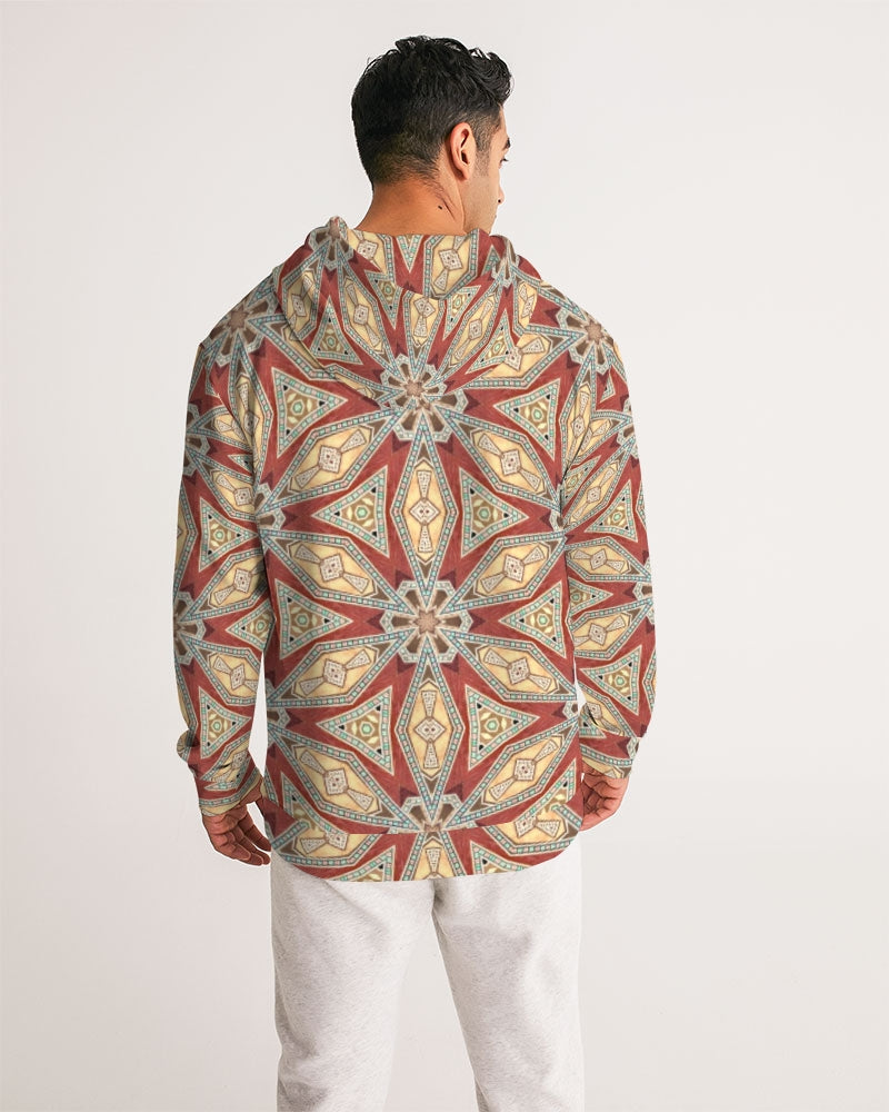 Red Geometric Stars Men's Hoodie