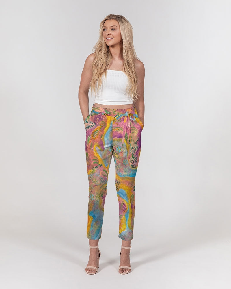 Around the world Women's Belted Tapered Pants