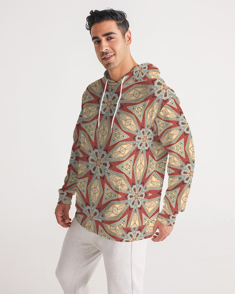 Red Geometric Stars Men's Hoodie