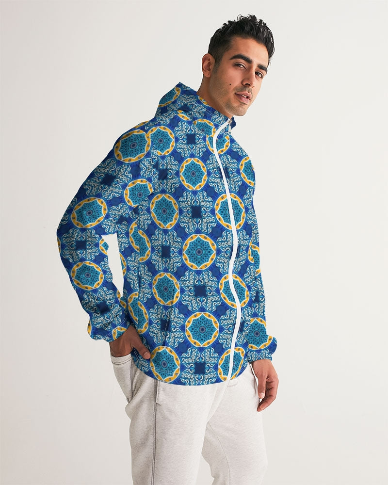 Blue Mosaic Men's Windbreaker