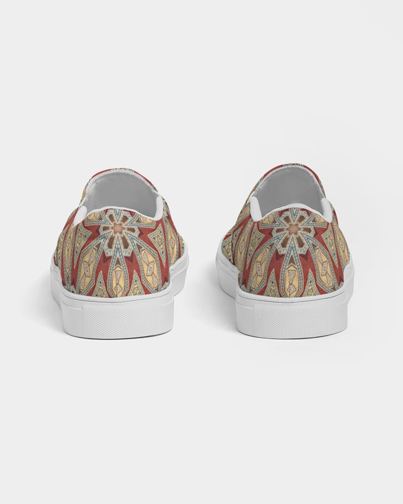 Red Geometric Stars Women's Slip-On Canvas Shoe