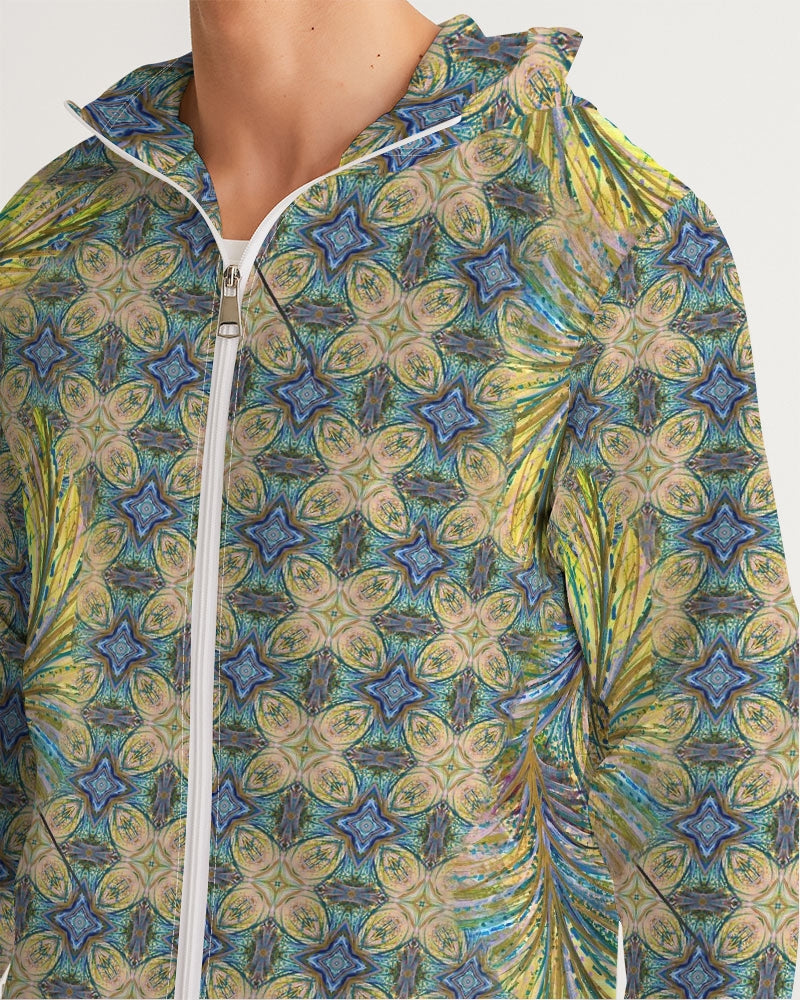 Yellow Wisps Mosaic Men's Windbreaker