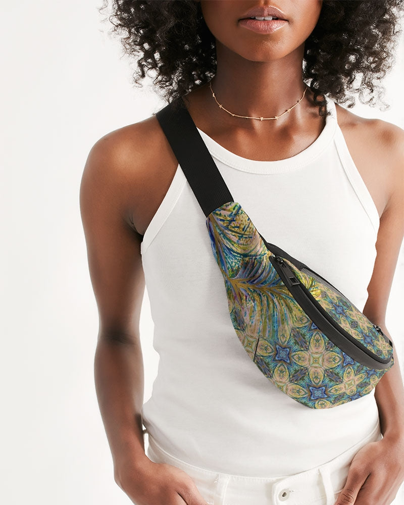 Yellow Wisps Mosaic Crossbody Sling Bag