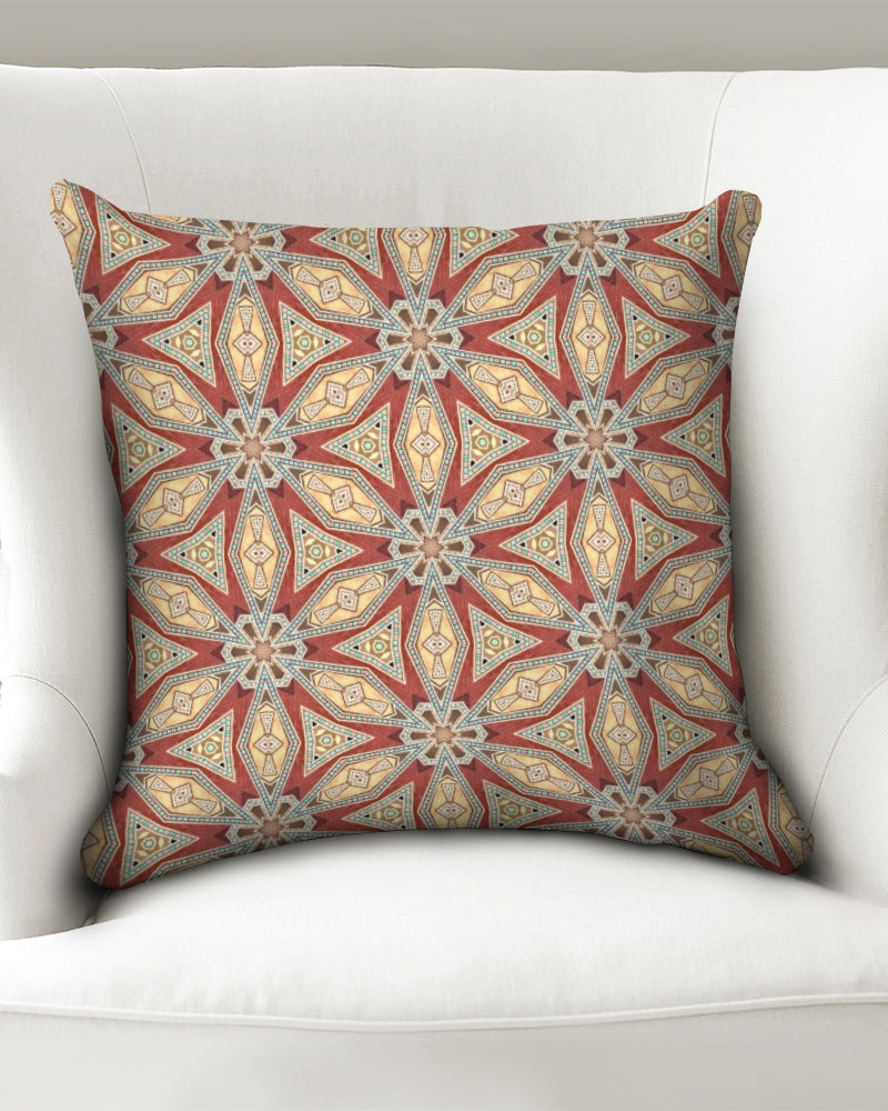 Red Geometric Stars Throw Pillow Case 18"x18"