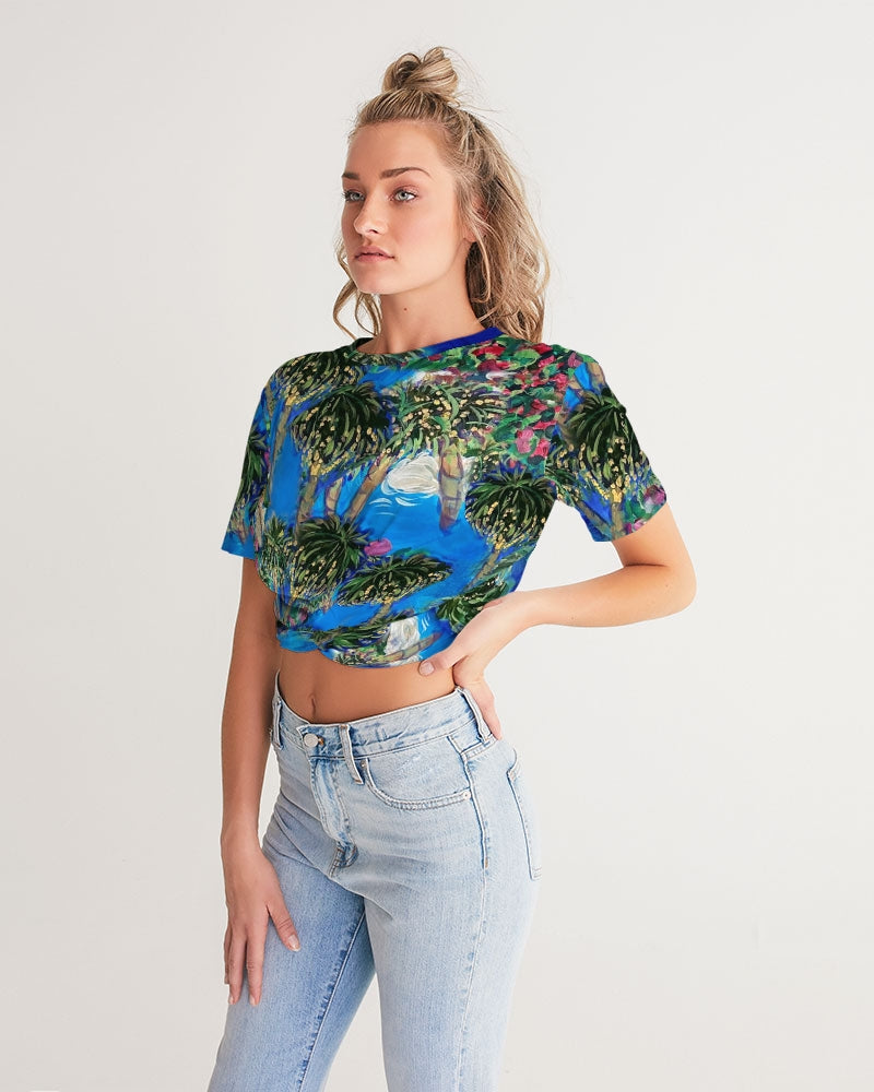 Mambo Craze Women's Twist-Front Cropped Tee