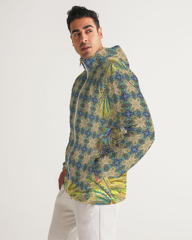 Yellow Wisps Mosaic Men's Windbreaker