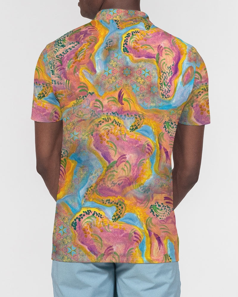 Around the world Men's Slim Fit Short Sleeve Polo