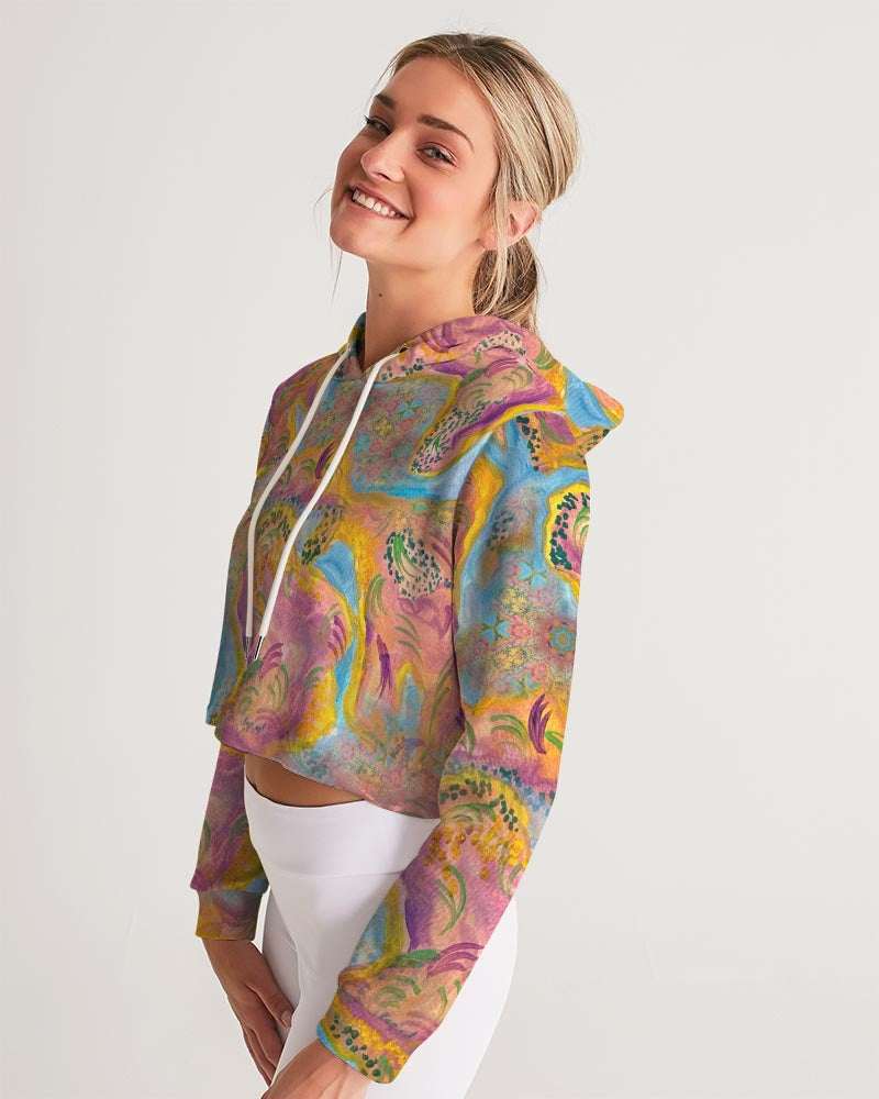 Around the world Women's Cropped Hoodie