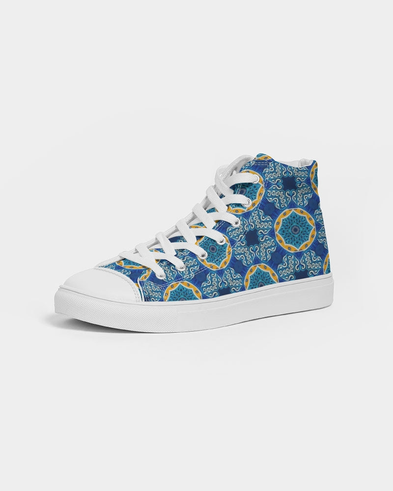 Blue Mosaic Men's Hightop Canvas Shoe