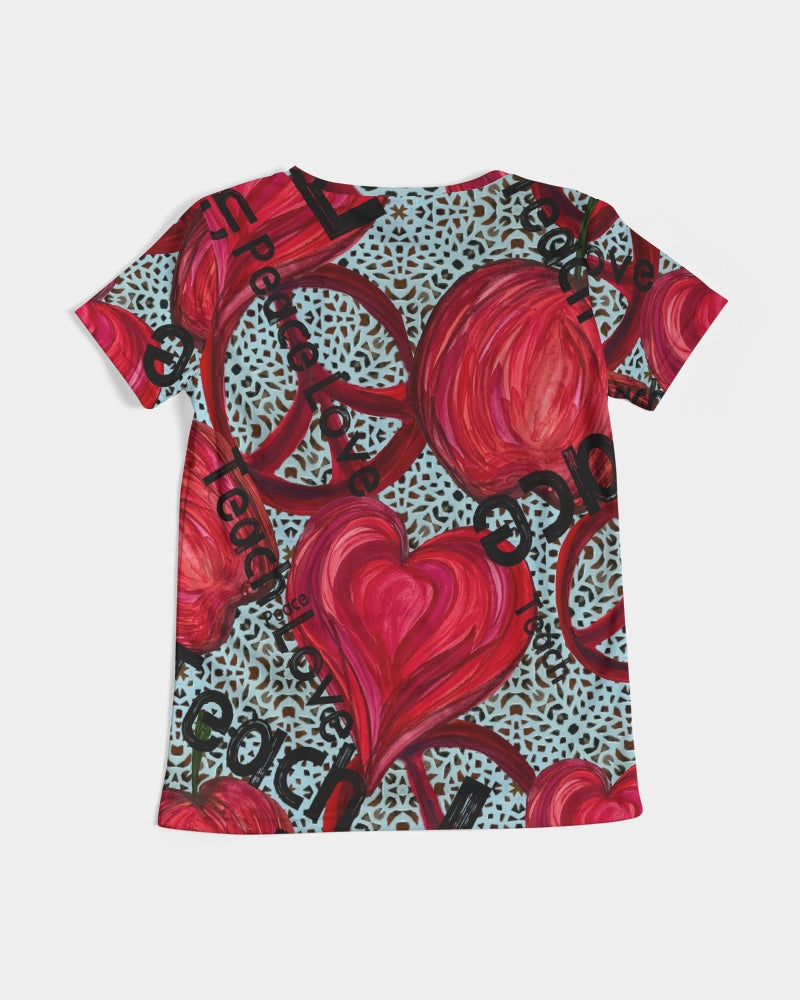 Love, Peace, Teach Women's V-Neck Tee