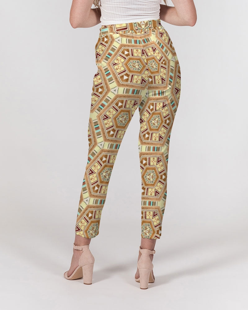 Middle Eastsern Mosaic Women's Belted Tapered Pants