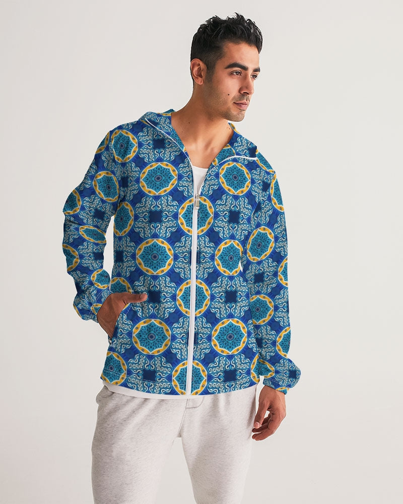 Blue Mosaic Men's Windbreaker