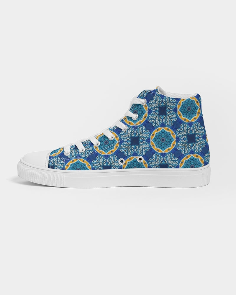 Blue Mosaic Men's Hightop Canvas Shoe