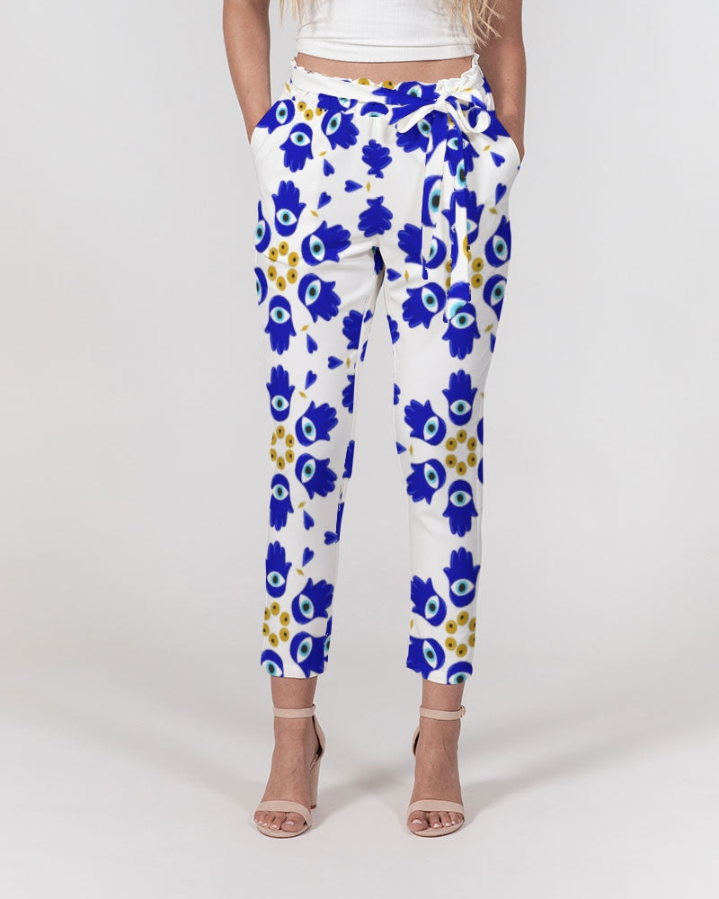 Hamsa - Hand of Fatima Women's Belted Tapered Pants